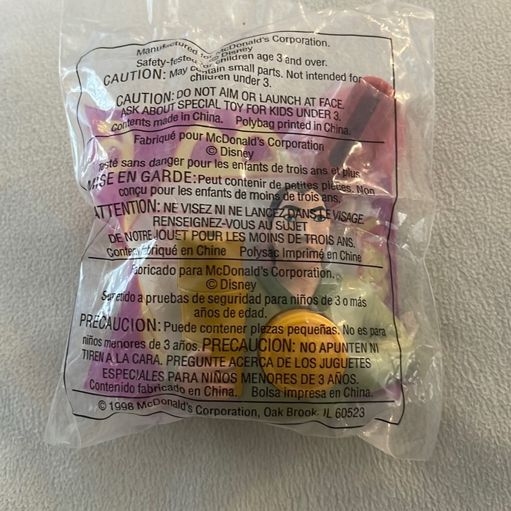 Disney's Mulan McDonald's Happy Meal #6 Shang Pop Up Toy 1998 Sealed